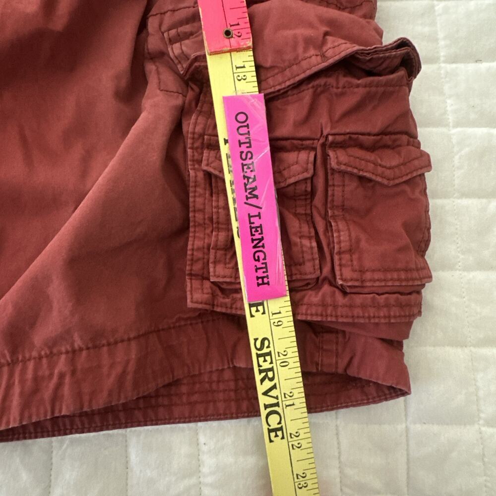AEROPOSTALE Mens Cargo Shorts 33 Rust Red Baggy Summer Gorpcore Retro Y2K Casual - Picture 9 of 9